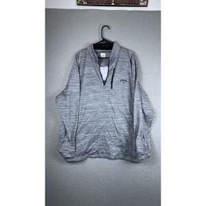 Callaway‎ Pullover Mens 2XL Gray 1/4 Zip Mock Neck Long Sleeve Golf Top Striped